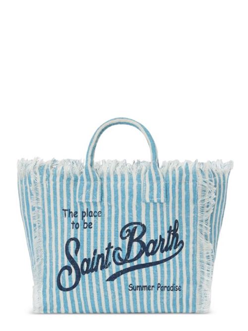 vanity linen shoulder bag linen stripes MC2 SAINT BARTH | VANI022-00398L.31